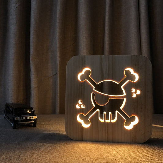 FS-T1875W 2.5W Pirate Shape Solid Wood Table Lamp LED Night Light My Store