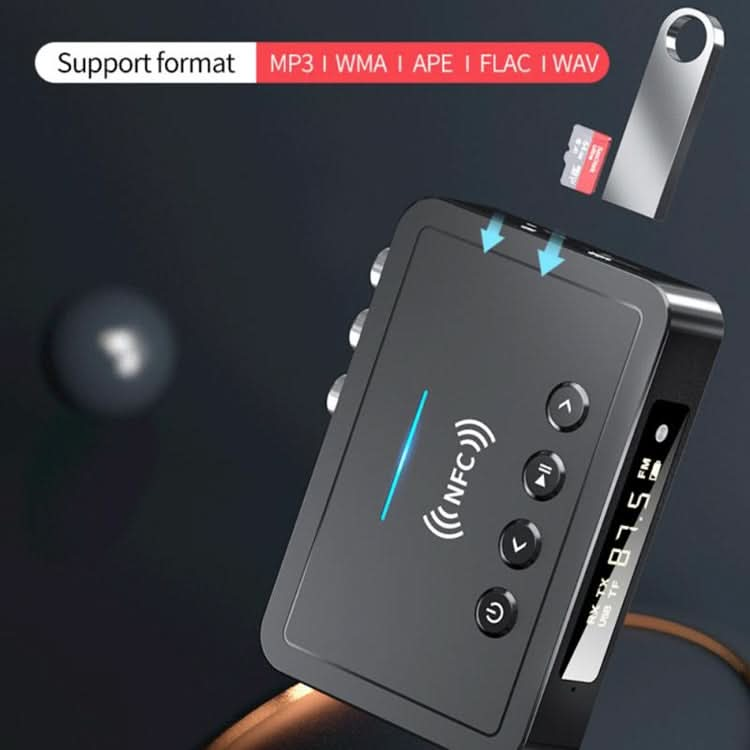 M6 NFC Bluetooth 5.0 Receiver & Transmitter & FM 3 In 1 Adapter