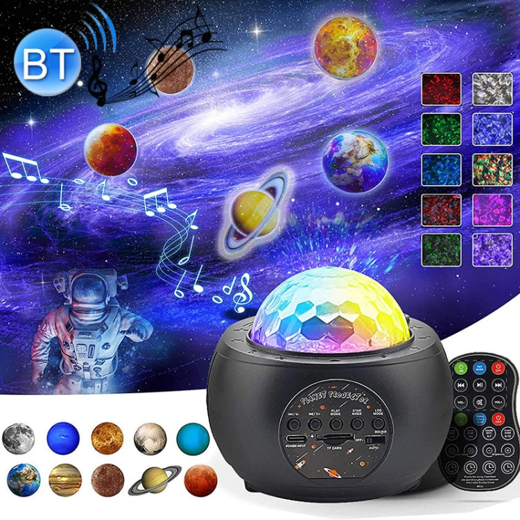 DQ-M3 LED Rotating Starry Sky Light Bluetooth Music Planets Ocean Projector Support TF Card,Style: