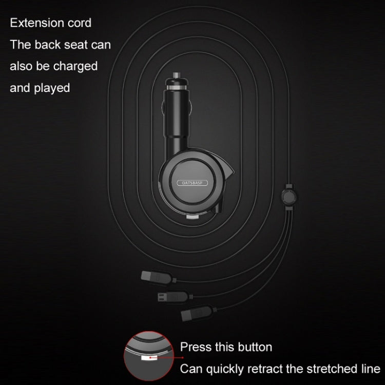 Oatsbasf 3 in 1 Multifunctional Car Charger Data Cable