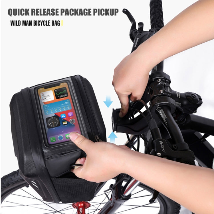 WILD MAN GS9 Mountain Bike Handle Bag Hanging Bag Riding Head Bag Touch Screen EVA Hard Shell Bag Reluova