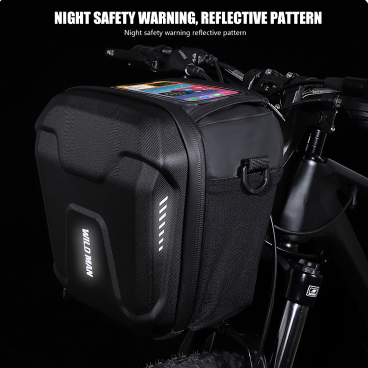 WILD MAN GS9 Mountain Bike Handle Bag Hanging Bag Riding Head Bag Touch Screen EVA Hard Shell Bag