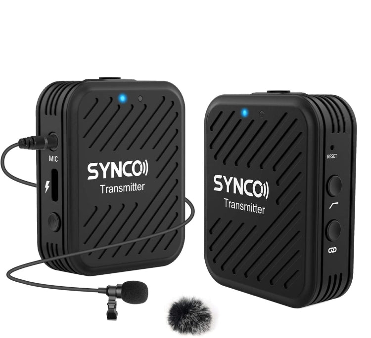 SYNCO Engragal  Wireless Microphone System 2.4GHz Interview Lavalier Lapel Mic Receiver Kit For Phones DSLR Tablet Camcorder,Configuration