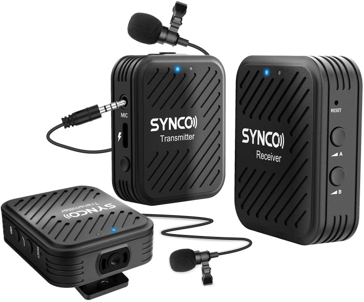 SYNCO Engragal  Wireless Microphone System 2.4GHz Interview Lavalier Lapel Mic Receiver Kit For Phones DSLR Tablet Camcorder,Configuration