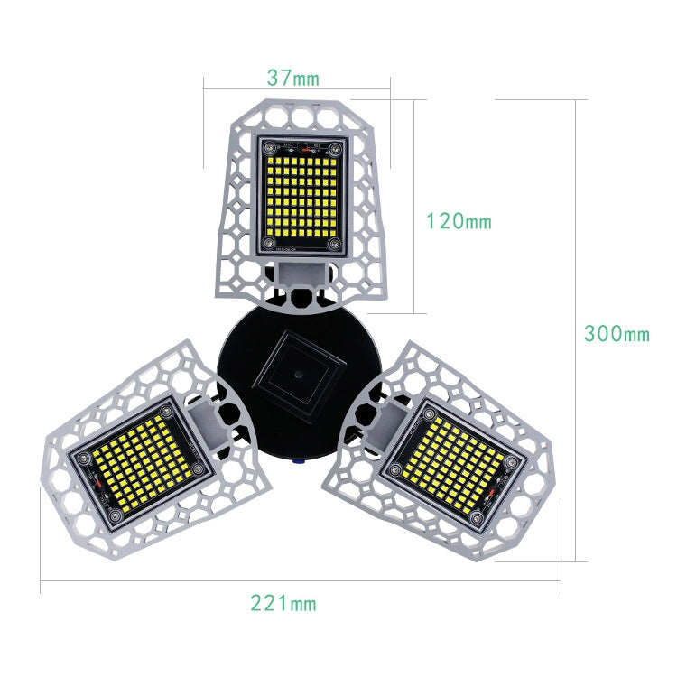 LED Industrial Mining Light Waterproof Light Sensor Folding Tri-Leaf Garage Lamp My Store