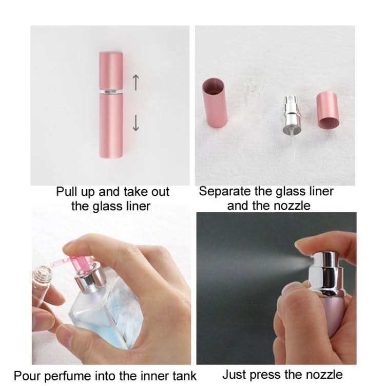 5 PCS 5ml Mini Perfume Spray Bottle With Bottom Filling Self-Pump Type Travel Portable Sub-Bottling Bottle Random Colour Delivery-Reluova