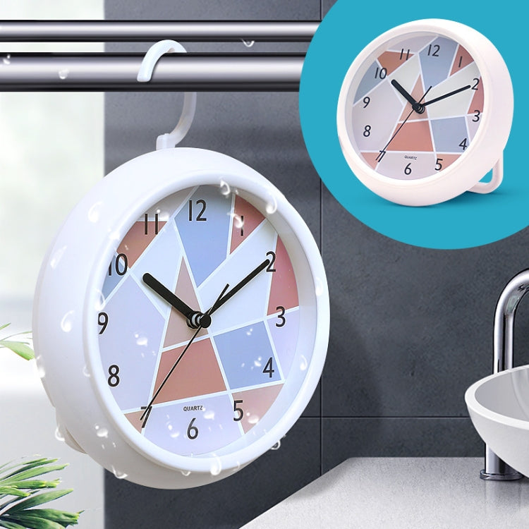 Round Waterproof Wall Clock Kitchen And Bathroom Desktop Clock Ornaments My Store