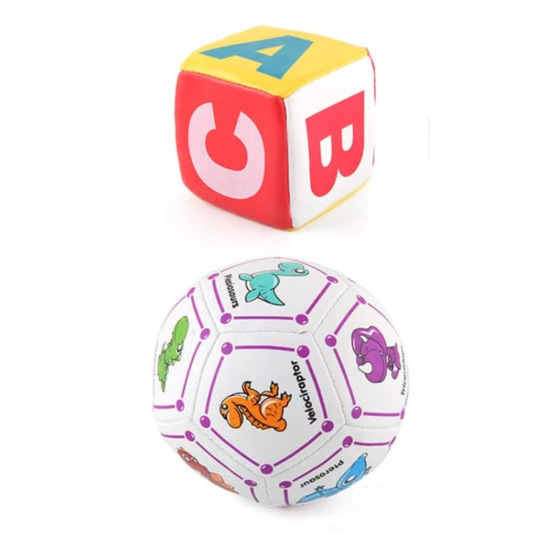 Children Soft Leather Ball Cartoon Pattern Solid Cotton-Filled Sponge Ball Reluova