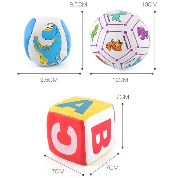 Children Soft Leather Ball Cartoon Pattern Solid Cotton-Filled Sponge Ball Reluova