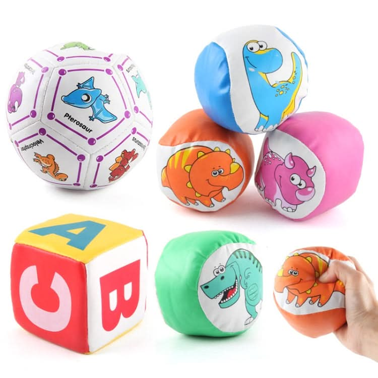 Children Soft Leather Ball Cartoon Pattern Solid Cotton-Filled Sponge Ball Reluova