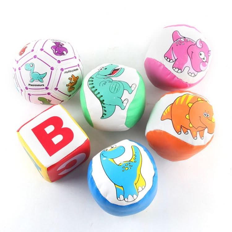 Children Soft Leather Ball Cartoon Pattern Solid Cotton-Filled Sponge Ball Reluova