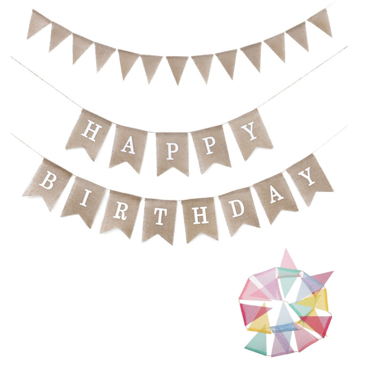 Swallowtail Burlap First Birthday Flags Mori Series Party Flags Specification: Burlap Birthday Fish Tail Flag