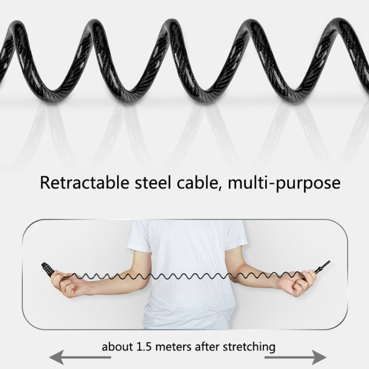 WEST BIKING YP0705063 Bicycle Lock Motorcycle Helmet Lock Anti-Theft Password Cable Lock