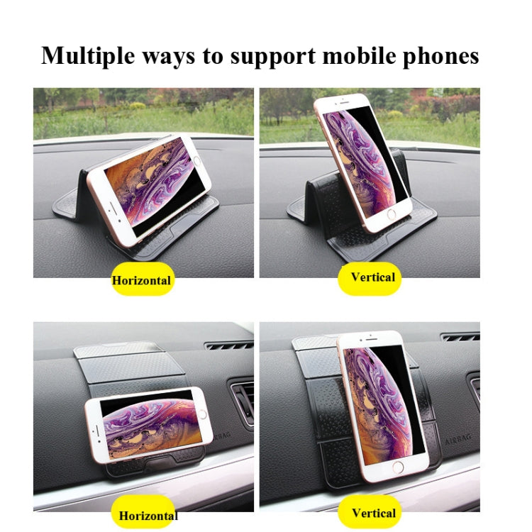 2 PCS R-1337 Multifunctional Folding Bracket Car Center Console Adhesive Bracket Mobile Phone Anti-Slip Mat Storage Mat-Reluova