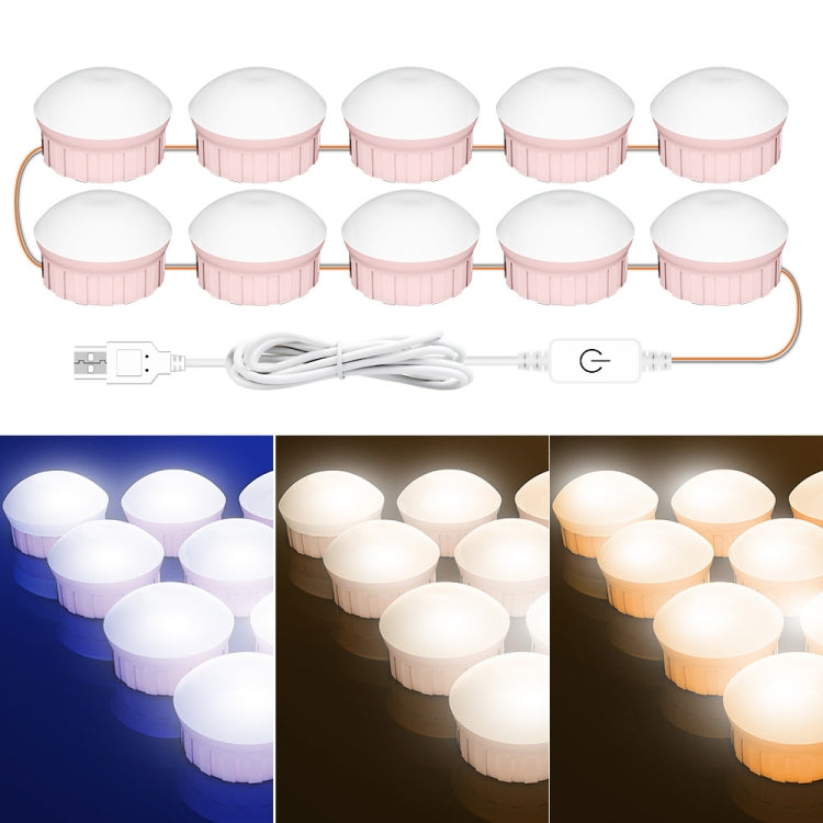 Cosmetic Room Bathroom Mirror Front Light USB Three-Color Dimming Light My Store