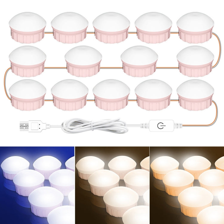 Cosmetic Room Bathroom Mirror Front Light USB Three-Color Dimming Light My Store