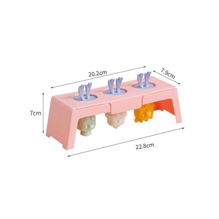 Silicone Cartoon Ice Cream Mold With Cover Easy Demoulding Home-Made Popsicle Mould, Random Color Delivery - Reluova