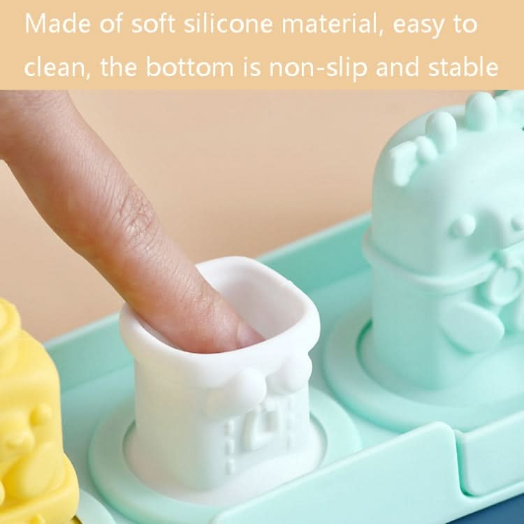 Silicone Cartoon Ice Cream Mold With Cover Easy Demoulding Home-Made Popsicle Mould, Random Color Delivery - Reluova