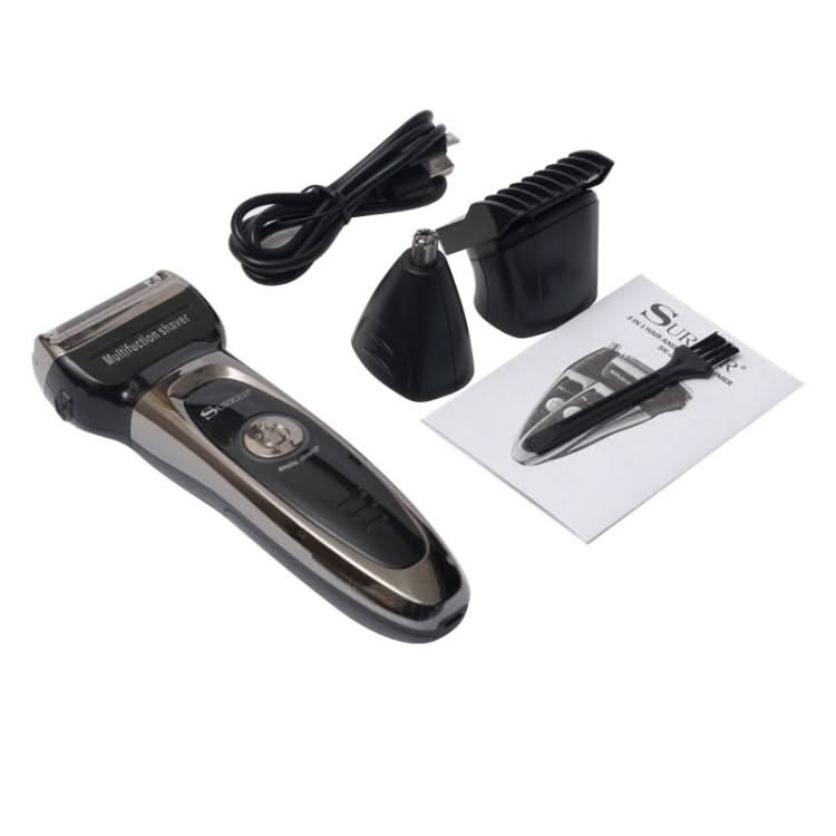 Surker SK-2300 Men 3-in-1 Electric Shaver/Hair Clipper/Nose Hair Clipper Portable Grooming Kit Reluova