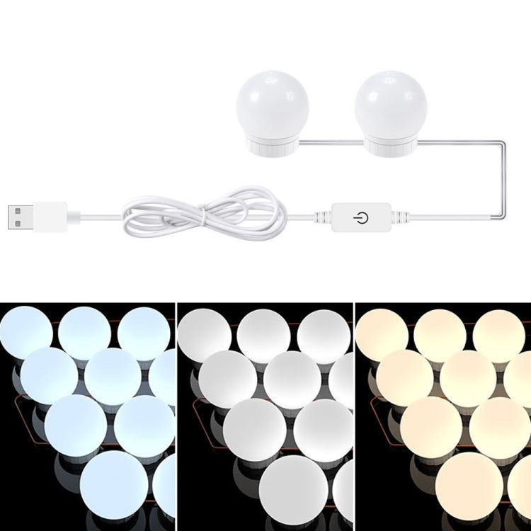 3 Color Temperature Mirror Front Lamp USB Simple Bathroom Makeup Light Bulbs My Store