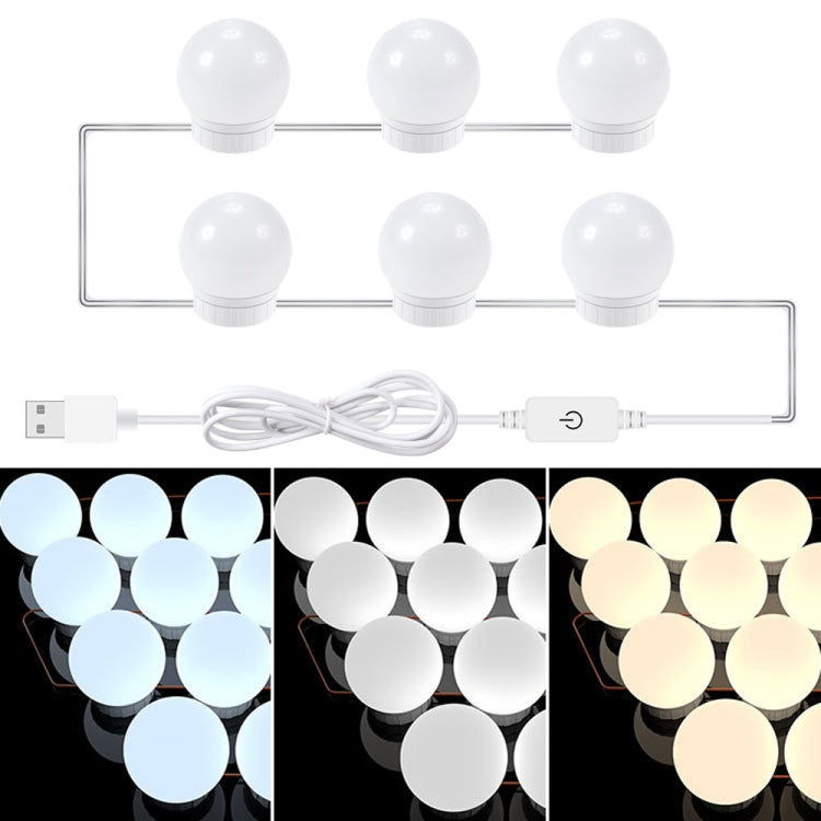 3 Color Temperature Mirror Front Lamp USB Simple Bathroom Makeup Light Bulbs My Store