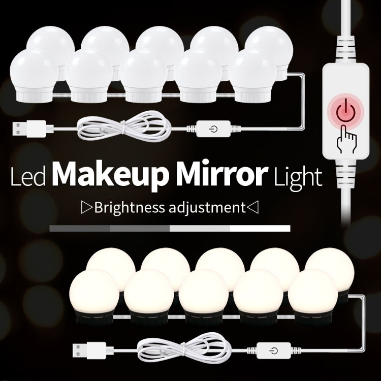 3 Color Temperature Mirror Front Lamp USB Simple Bathroom Makeup Light Bulbs My Store