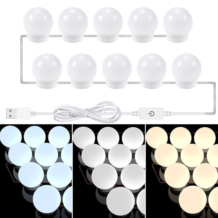 3 Color Temperature Mirror Front Lamp USB Simple Bathroom Makeup Light Bulbs My Store