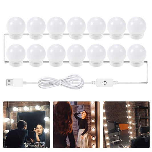 LED Mirror Front Lamp USB Adjustable Brightness Makeup Fill Light Bulbs My Store