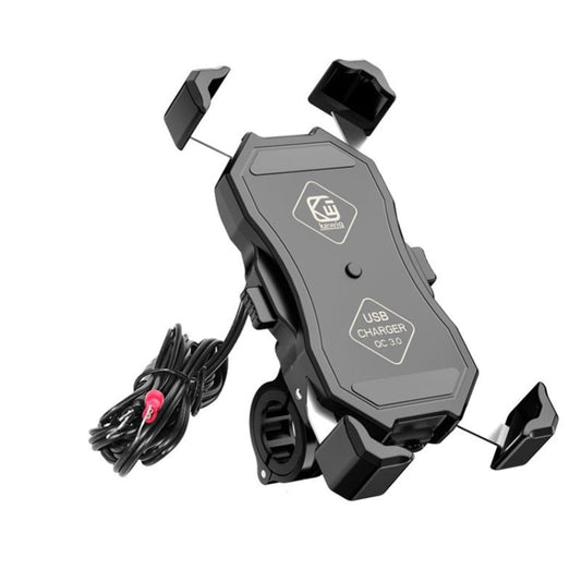 Kewig Motorcycle Outdoor Riding Four-Claw Fixed Mobile Phone Bracket QC3.0 Fast Charging Waterproof Holder ÎҵÄÉ̵ê