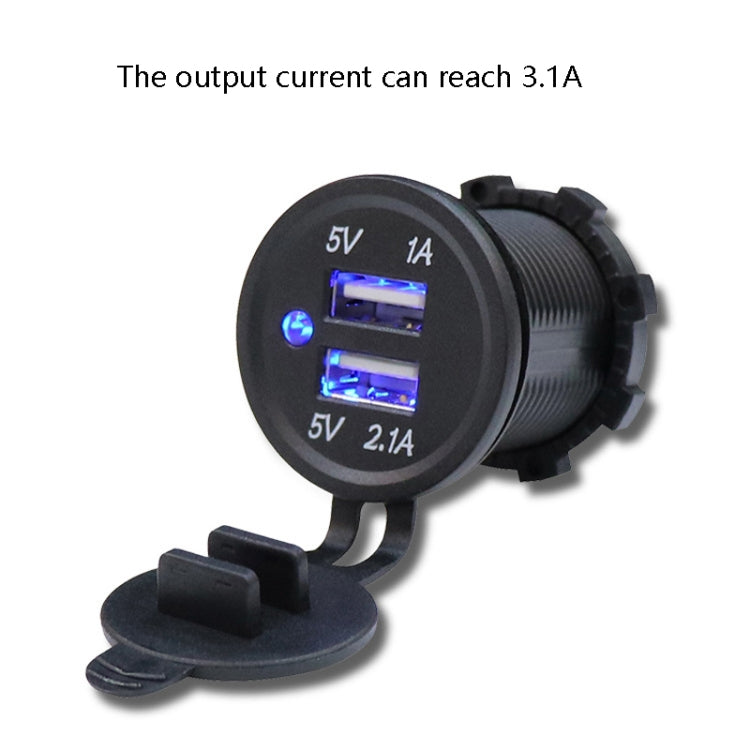 Car Motorcycle Ship Modified USB Charger 5V 3.1A With Blue LED Lamp Display Waterproof And Dustproof Car Charger ÎҵÄÉ̵ê