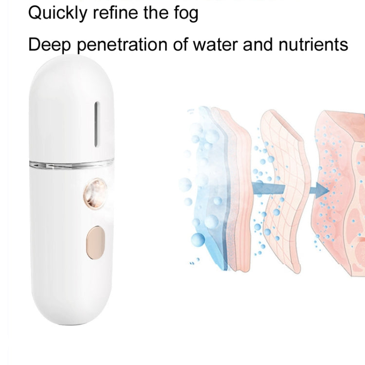 Portable Rechargeable Water Replenishing Device Beauty Humidifying Sprayer, Colour: No. 4 White