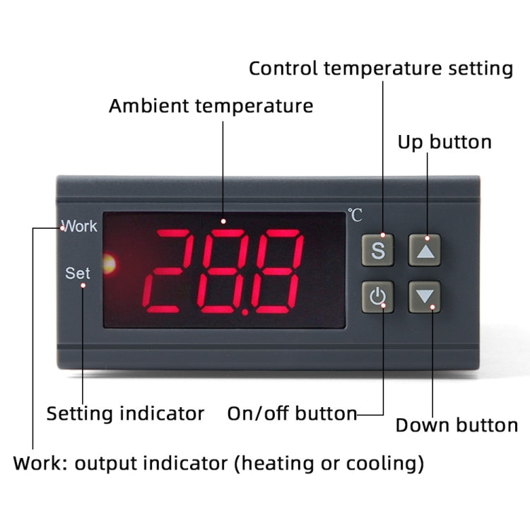 MH-1210W Digital LCD Temperature Controller Thermocouple Thermostat Regulator with Sensor Termometer, Temperature Range: -50 to 110 Degrees Celsius My Store