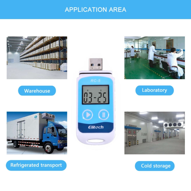 TTE35065 Digital USB Temperature Data Logger for Warehouse Storage, Refrigerated, Cold Storage and Laboratory