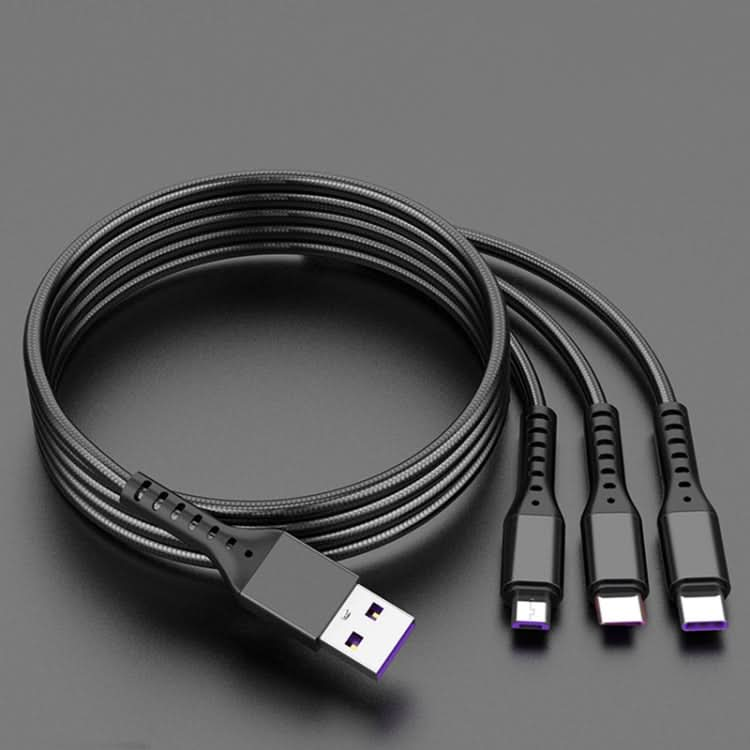 2 PCS ZZ034 USB To 8 Pin + USB-C / Type-C + Micro USB 3 In 1 Fast Charging Cable, Style: