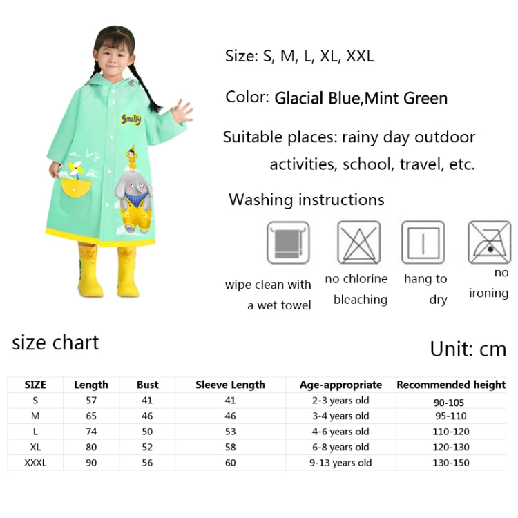 Smally Cartoon Children Raincoat EVA Waterproof Student Split Poncho