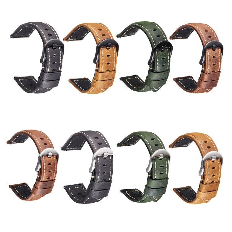 Smart Quick Release Watch Strap Crazy Horse Leather Retro Strap For Samsung Huawei,Size: