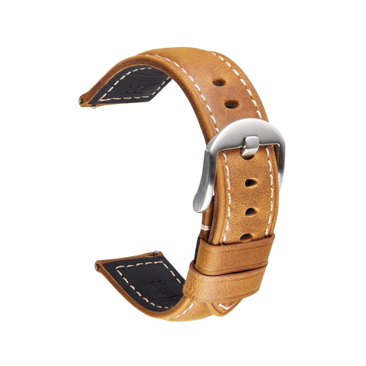 Smart Quick Release Watch Strap Crazy Horse Leather Retro Strap For Samsung Huawei,Size: