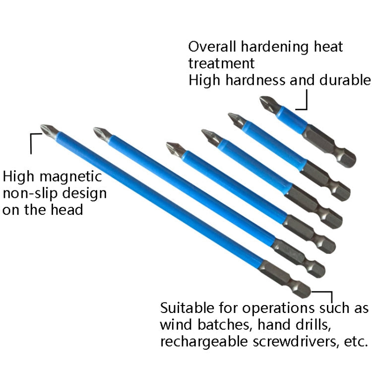 7PCS/set PH2 Strong Magnetic Hand Drill Screwdriver Mouth Anti-Slip Screwdriver Bit-Reluova