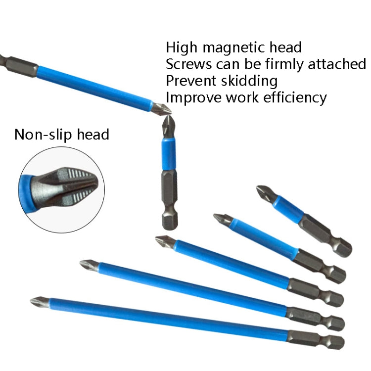 7PCS/set PH2 Strong Magnetic Hand Drill Screwdriver Mouth Anti-Slip Screwdriver Bit