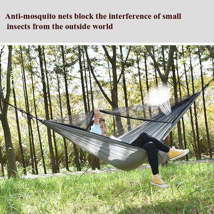 Outdoor Camping Sunshade + Anti-Mosquito Hammock Set Parachute Fabric Net Yarn Anti-Mosquito Hammock Reluova