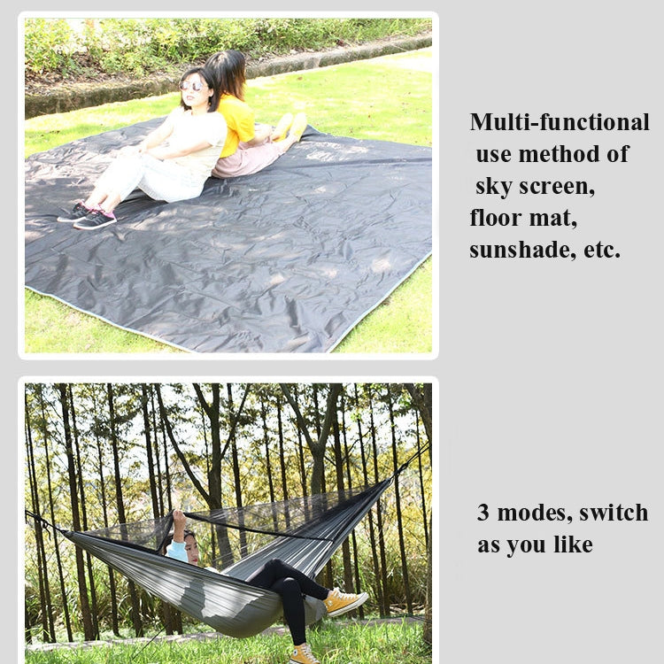 Outdoor Camping Sunshade + Anti-Mosquito Hammock Set Parachute Fabric Net Yarn Anti-Mosquito Hammock Reluova