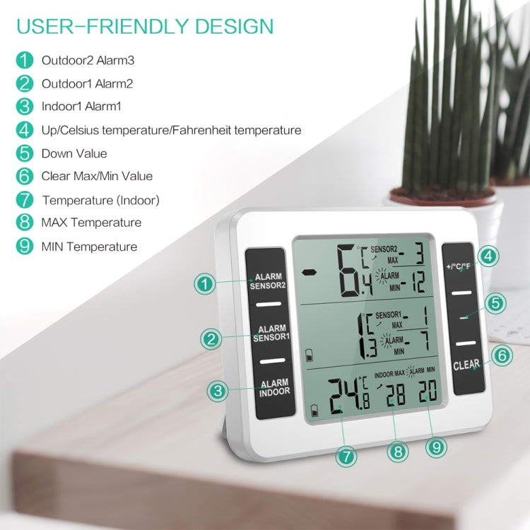 SN010 Wireless Indoor Outdoor High-Precision Thermometer Electronic Refrigerator Thermometers