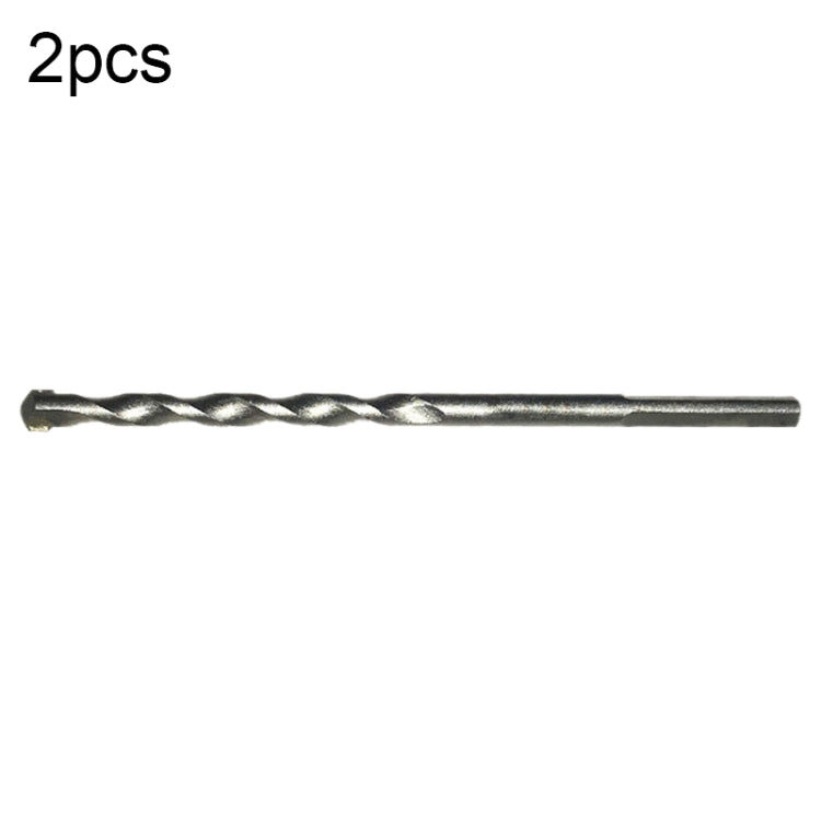 2pcs Hand Electric Drill Shock Drill Wall Mix Soil Cement Wall Construction Drill Bit, Model: 3x66mm Round Handle-Reluova