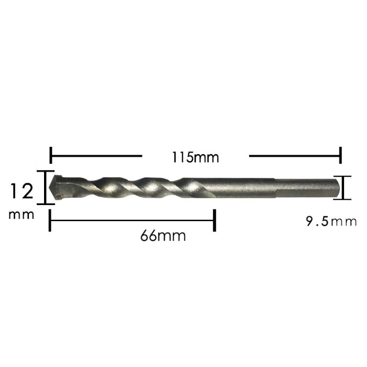 2pcs Hand Electric Drill Shock Drill Wall Mix Soil Cement Wall Construction Drill Bit, Model: 3x66mm Round Handle-Reluova