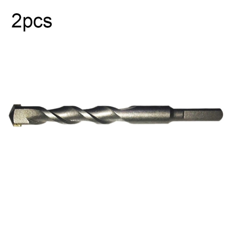 2pcs Hand Electric Drill Shock Drill Wall Mix Soil Cement Wall Construction Drill Bit, Model: 3x66mm Round Handle-Reluova