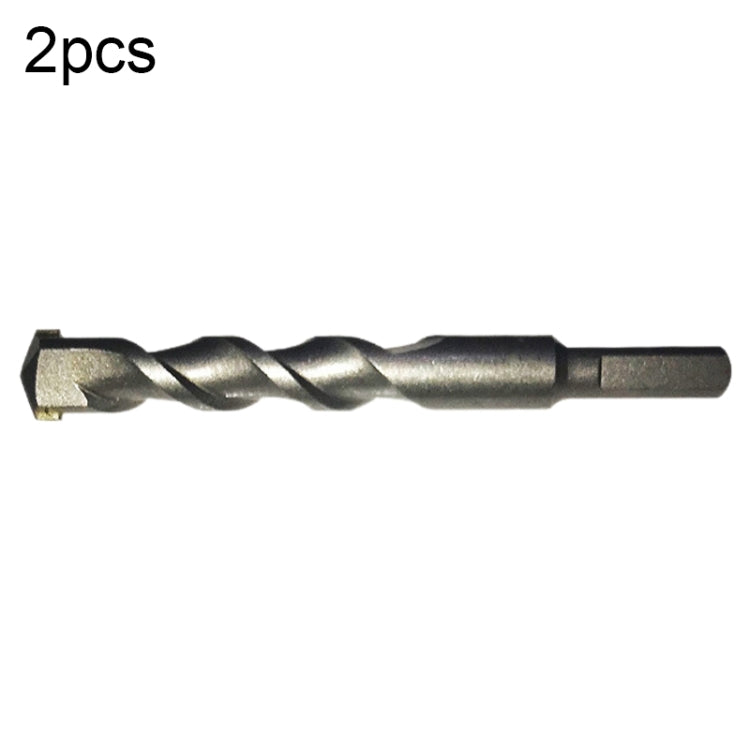 2pcs Hand Electric Drill Shock Drill Wall Mix Soil Cement Wall Construction Drill Bit, Model: 3x66mm Round Handle-Reluova