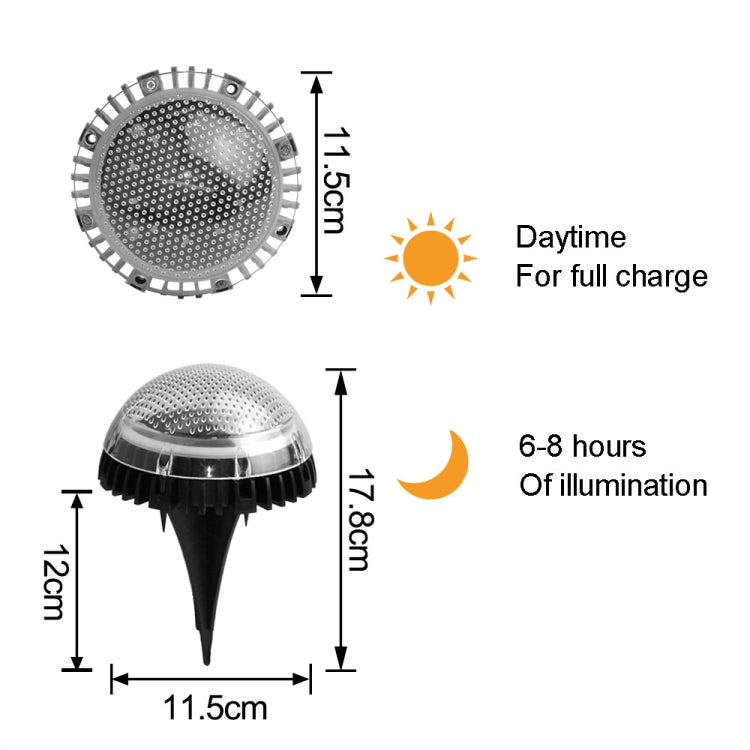 8 LEDs Solar Circular Underground Light Outdoor Waterproof Lawn Stair Light, Light Color: My Store