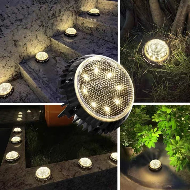 8 LEDs Solar Circular Underground Light Outdoor Waterproof Lawn Stair Light, Light Color: My Store