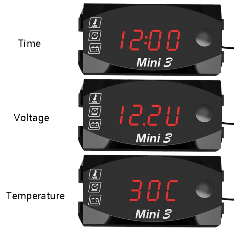 Voltage Clock And Temperature 3 In 1 LED Electronic Meter Large-Screen Digital Display Waterproof And Dustproof Voltmeter ÎҵÄÉ̵ê