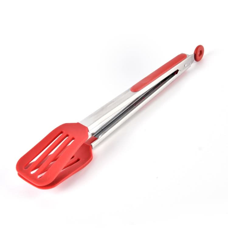 Stainless Steel Silicone Food Spatula Food Clip Barbecue Steak Clip Barbecue Baking Tool, Size: 9 Inch (Random Color Delivery) Reluova